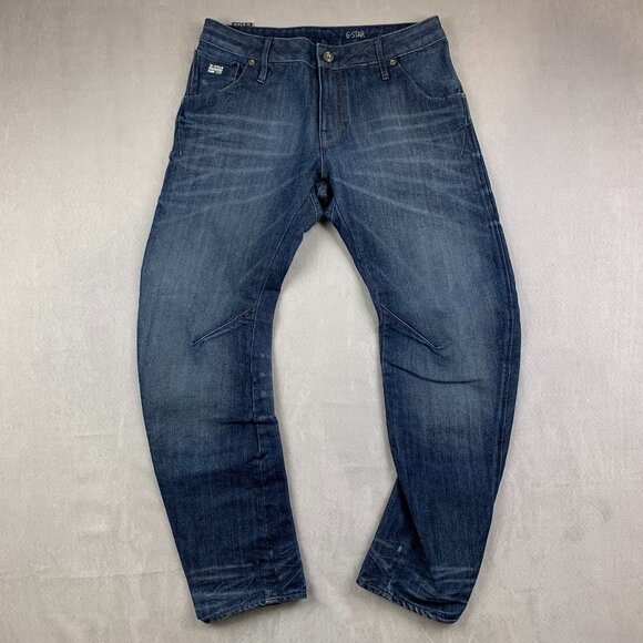 G Star Raw Mens Pants 31 Blue Denim Jeans Arc Slim Tapered Dark Wash 31x29 - Picture 1 of 16